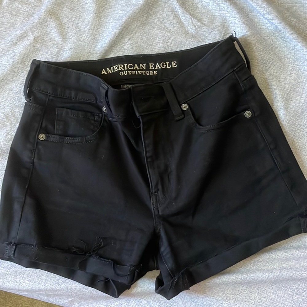 American eagle black jean shorts
